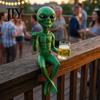 Whimsical Alien Decor Resin with Beer Glass Figurine, Decorative Desktop Ornament, Creative Table Figurine Decoration for Home Living Room Bedroom