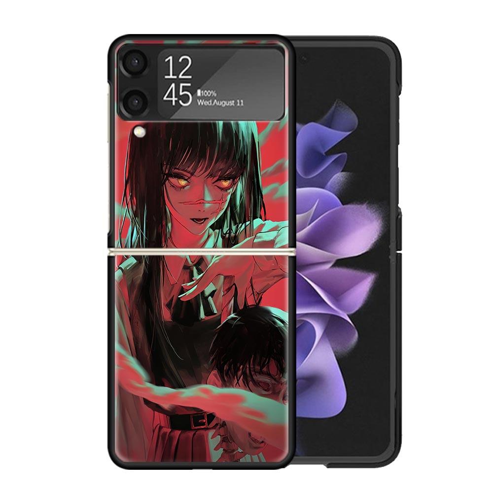 C-Chainsaw Mans Yoru War Devil Cases For Samsung Galaxy Z Flip 4 5 6 7 3 Z Flip7 Flip6 Flip4 Flip5 Flip3 5G Hard Shockproof Fund