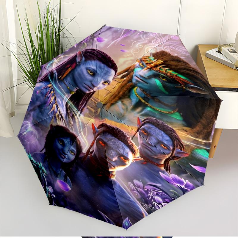 Avatar Print Automatic Open Close Umbrella, Portable Foldable Umbrella, for Outdoor Commute Camping Trip, Ideal Birthday Gift