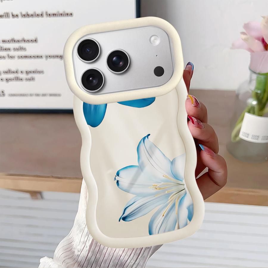 Cartoon Flower Pattern Soft Phone Cover Case for iPhone 17 Air 13 14 11 16 Pro Max 15 Plus 8 XR 12
