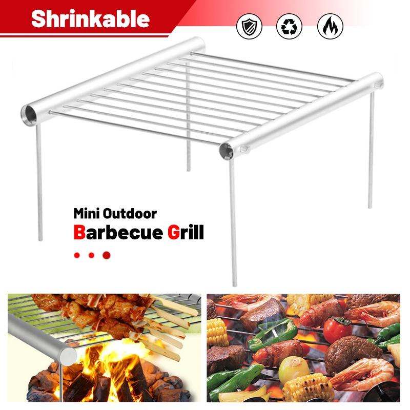 Portable Barbecue Grill Cooking Stainless Steel BBQ Grill Folding Mini BBQ Grill Home Park Picnic Outdoor Barbecue Accessories