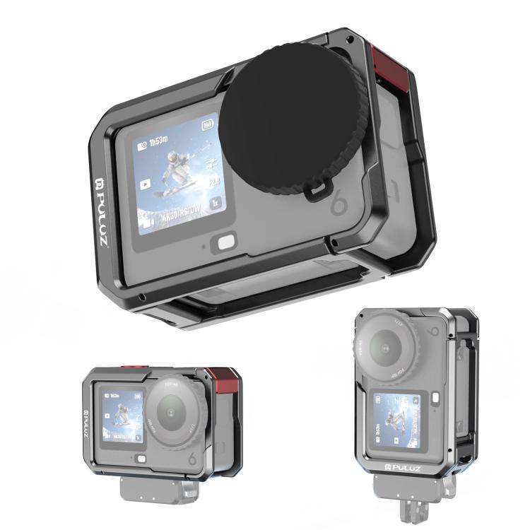 

Для DJI Osmo Action 6 PULUZ Металевий подвійний відкривний каркас для камери Розширювана рама з силіконовою кришкою для об єктива (Титан) срібний