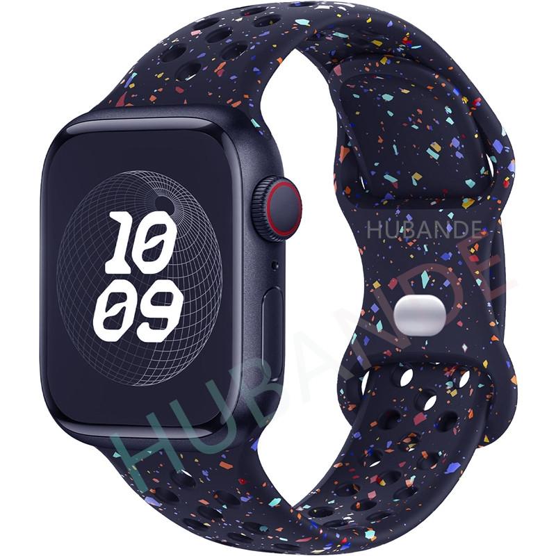 Sport Strap Colored Particles Rubber Band for Apple Watch 49mm 46mm 45mm 44mm 42mm 41mm 40mm  for IWatch 11 10 9 8 7 6 5 4 3 SE