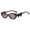 Fashion cat eye sunglasses bow decorative sunglasses women's high-end street photo UV-proof sunglasses