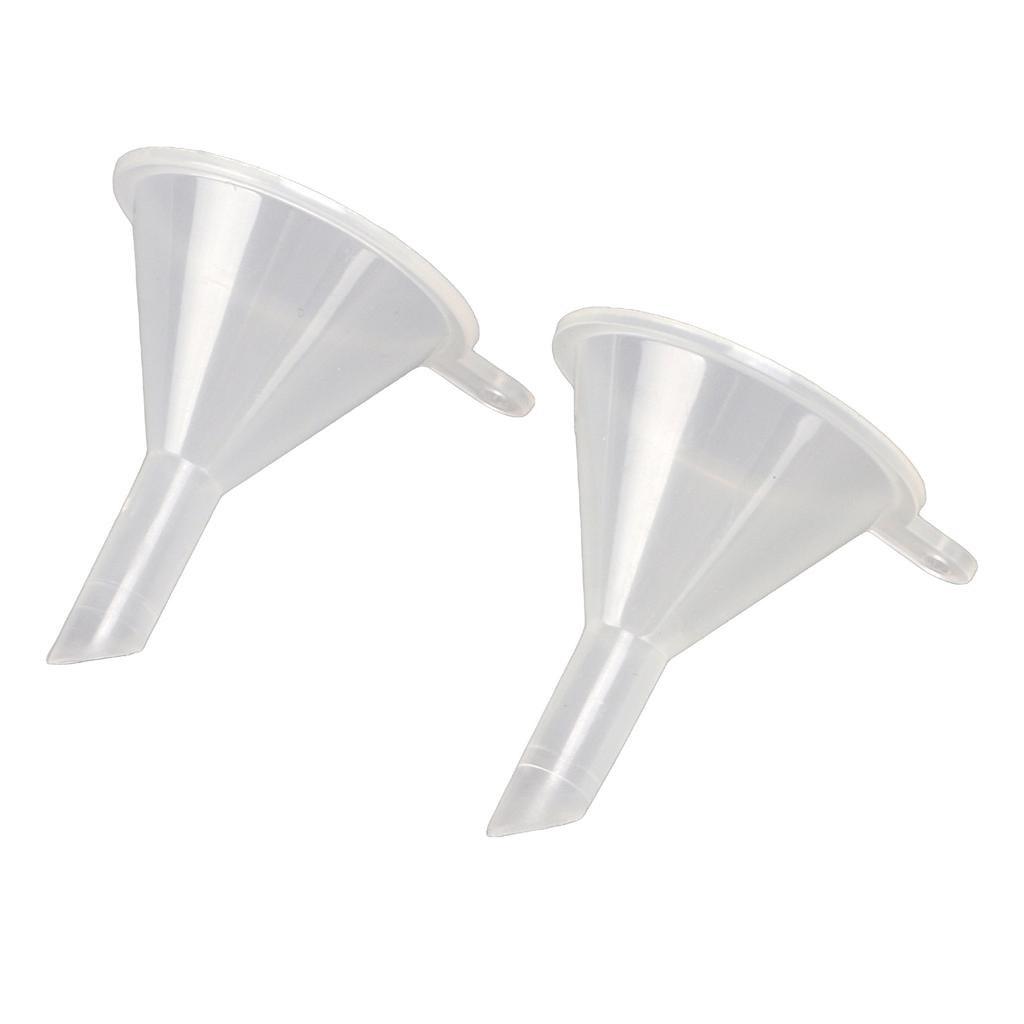 2pcs Plastic Mini Funnel Transparent Portable Multi Purpose for Perfumes Liquid Powder Essential Oils