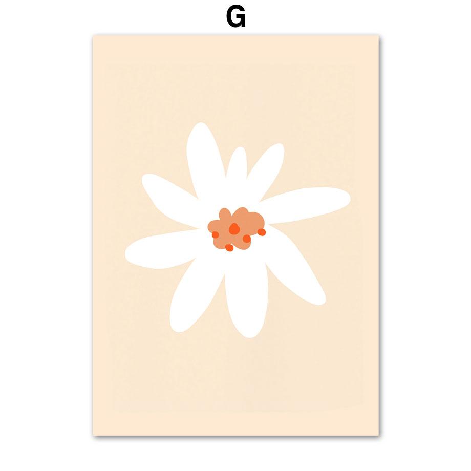 Blume Markt Sonnenblume Orange Pfirsich Vase Abstrakte Boho Poster Druck Leinwand Malerei Nordic Wand Kunst Wohnzimmer Wohnkultur