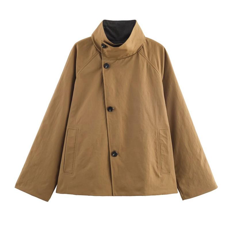 Womens Reversible Short Trench Coat Street