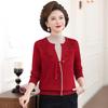 2025 Stylish Winter Top for Middle-Aged & Elderly Women - Fake Two-Piece, Velvet-Lined, Thickened Sweater