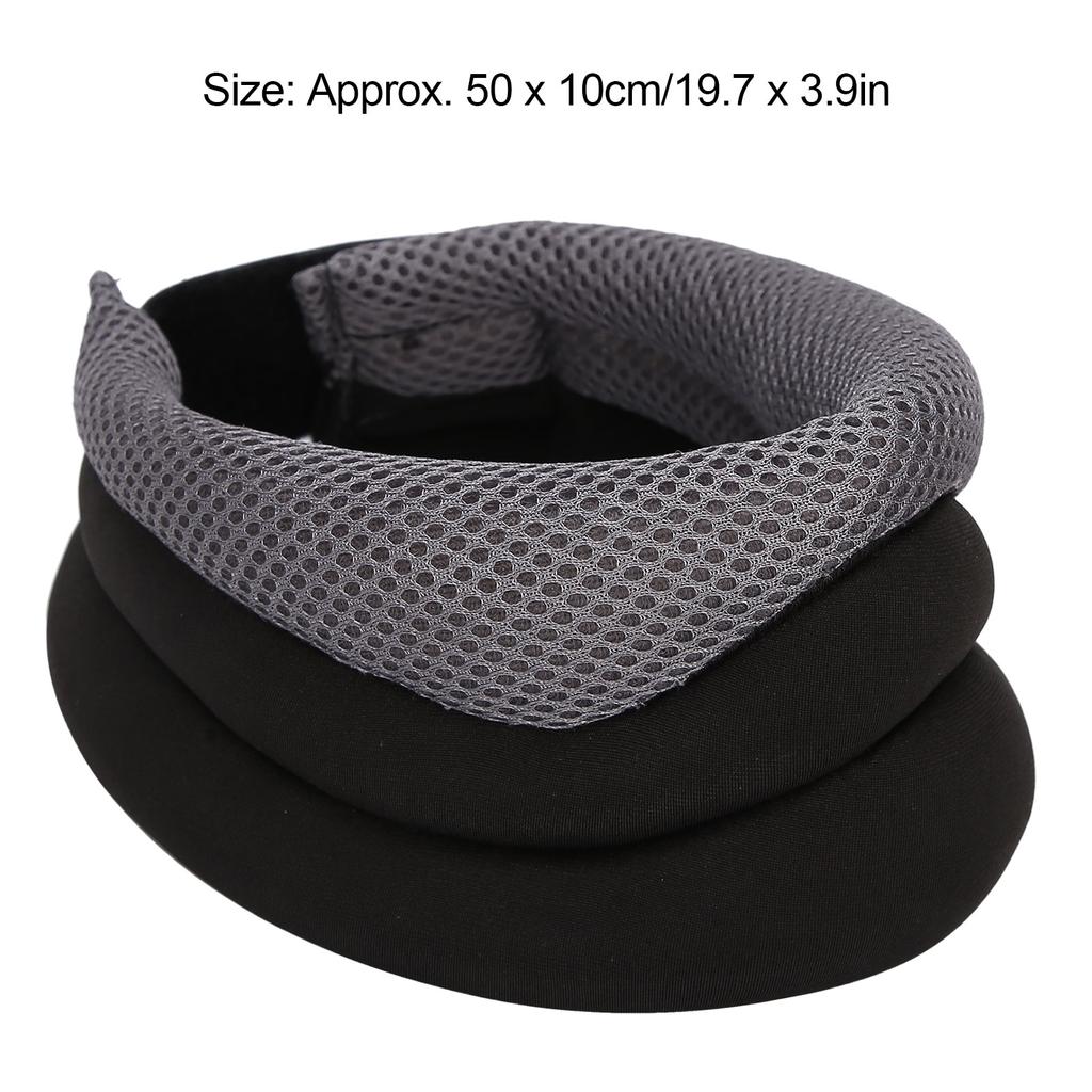 Sponge Neck Collar Breathable U Shaped Pillow Neck Support Brace for Sleeping Black Gray
