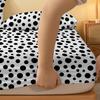 Piece 1 Of White Background Black Round Pattern Matte Bedsheet, Bedroom Printed Bedspread, Bedding Excluding Pillowcases