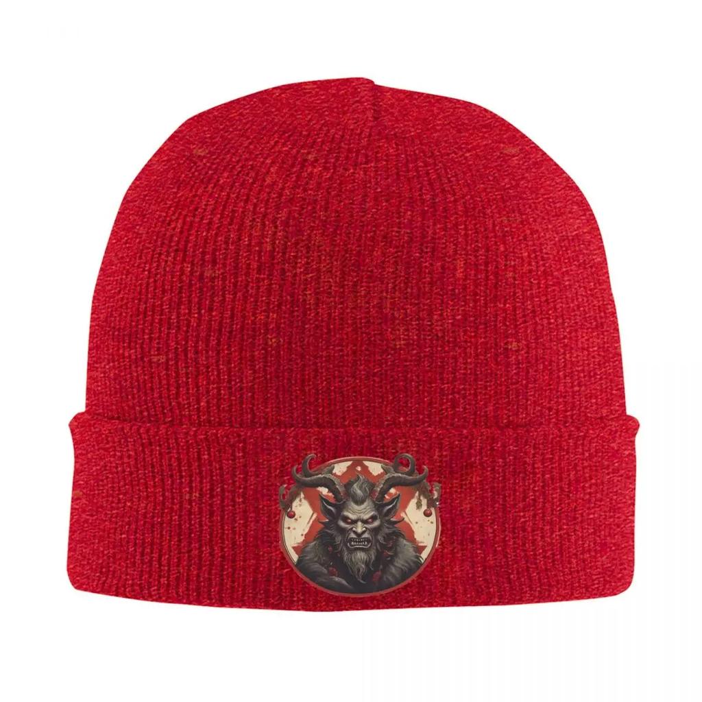 Die Krampusparade Festlicher Unfug Nach Einbruch der Dunkelheit Strickmütze Hip Hop Mütze Herbst Winter Mützen Hüte für Unisex Unisex Erwachsene