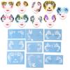 9pcs Face Painting Stencils Kit Washable Paint Template Stencils Template for Halloween Holiday Party Cosplay