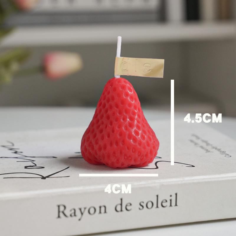 Handmade Cute Strawberry Scented Soy Wax Candle – Creative Birthday Party Favor Gift