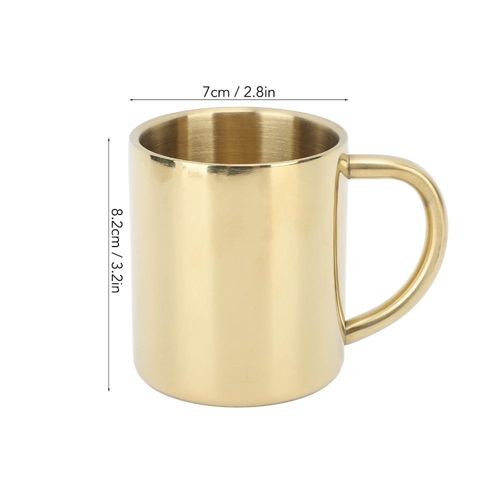 Double Layer Tea Cup Rustless Steel Beverage Vessel Easy To Wash Drinking Tumbler  Tea Drinking