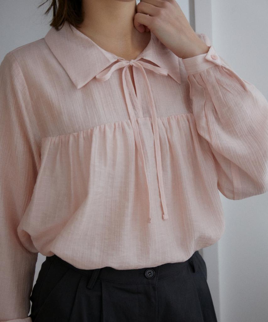 WIOE Sally Ribbon Blouse_Pink