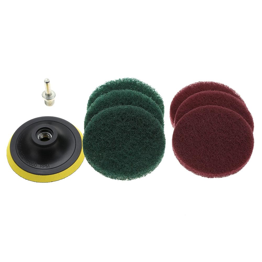 Tile Scrubber Metal Polishing Cleaning Pads Brushes Drill Attachment Cleaner Tool with Shaft