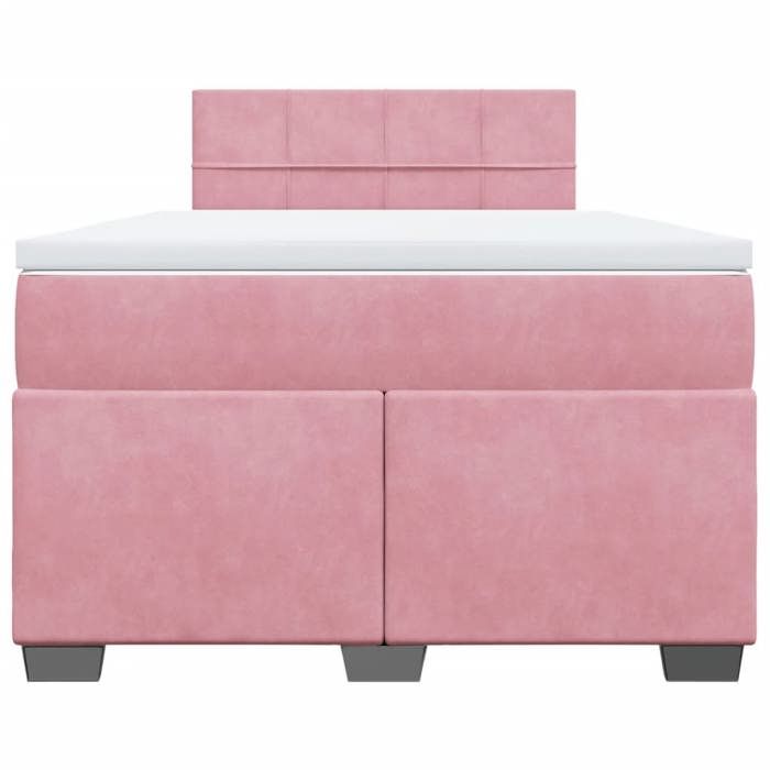 Maison Exclusive - Sommier à lattes de lit avec matelas Rose 120x200 cm Velours