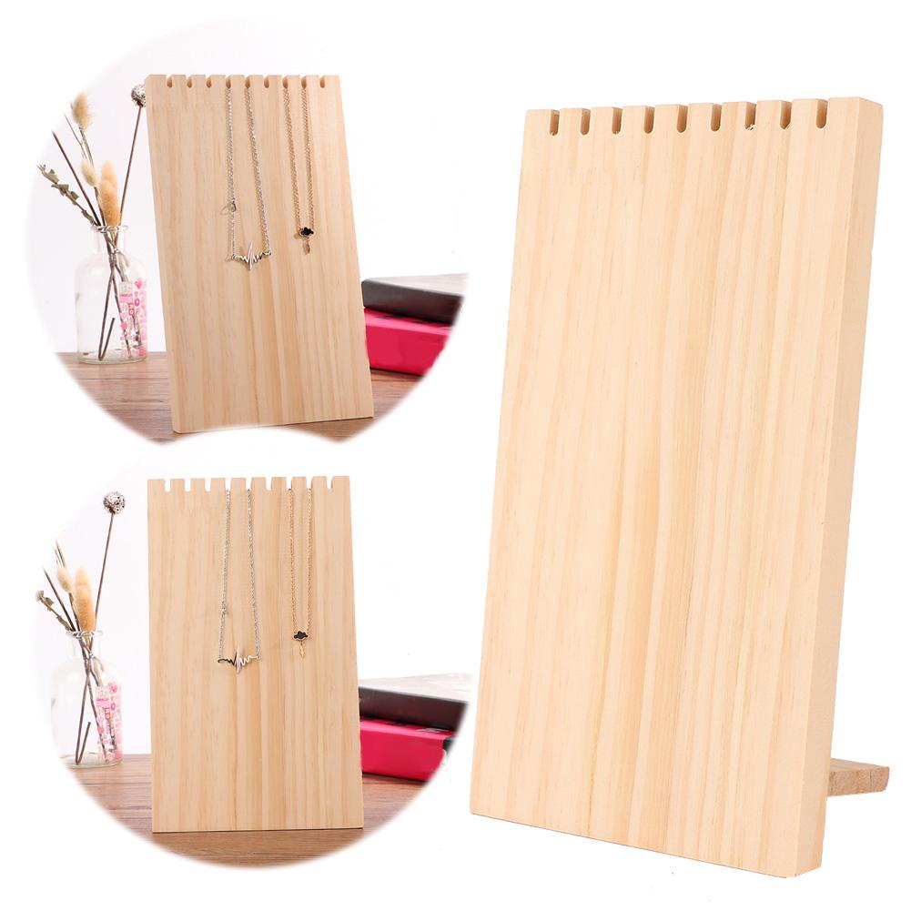 9 Fächer Schlichte Holz Schreibtisch Deko Ornament Halskette Schmuck Display Board Ständer Aufbewahrung