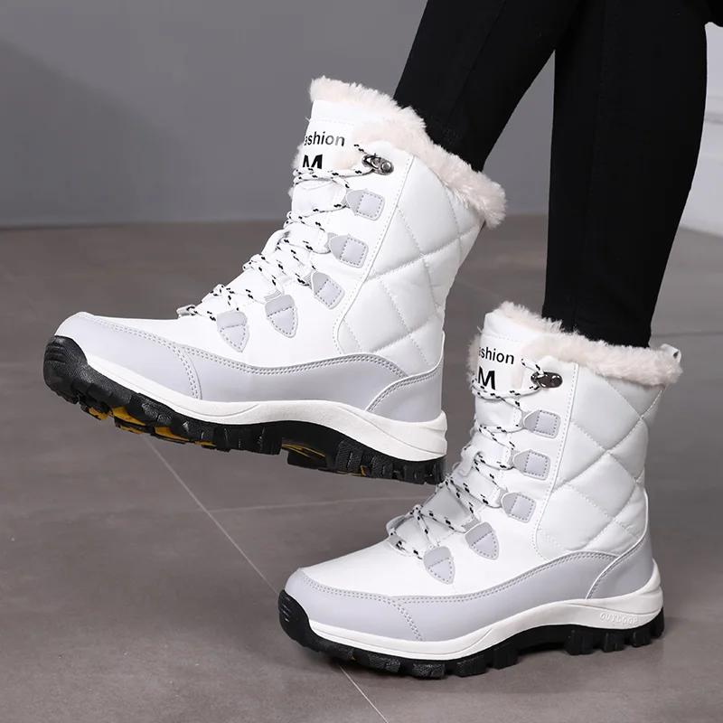 2025 New Women's Snow Boots Warm Faux Fur Lined Non - Slip Winter Outdoor Hiking Boots Fashion Waterproof Cold Weather Footwear