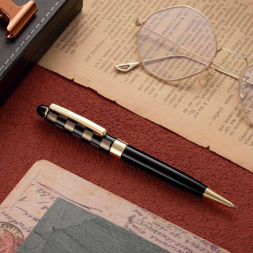 Customizable Logo Rotating Oil-Based Business Advertising Gift 1.0mm Metal Ballpoint Pen with Black Ink HX Brand