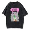 Cute Cat Time To Find Hyperfixations Tshirt Men Women Unisex Vintage Washed T-Shirt Streetwear Retro Cotton T Shirts