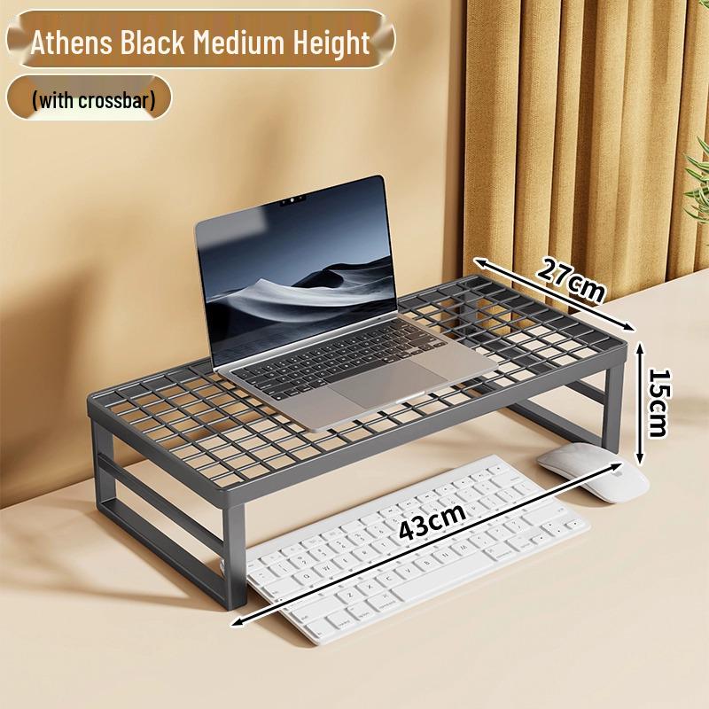 Cooled Laptop & Monitor Stand: Ergonomic Desk Riser with Suspended Bracket for Home Office