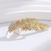 Unique Pearls And Feather Brooch Lightweight 7g Sturdy Zinc Alloy Material Lapel Pin For Daily Comfortable Wear