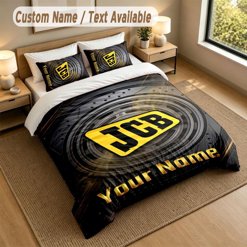 Bedding Set 1 Duvet Cover 2 Pillowcases JCB Print Soft Bed Linen Bedroom Decor