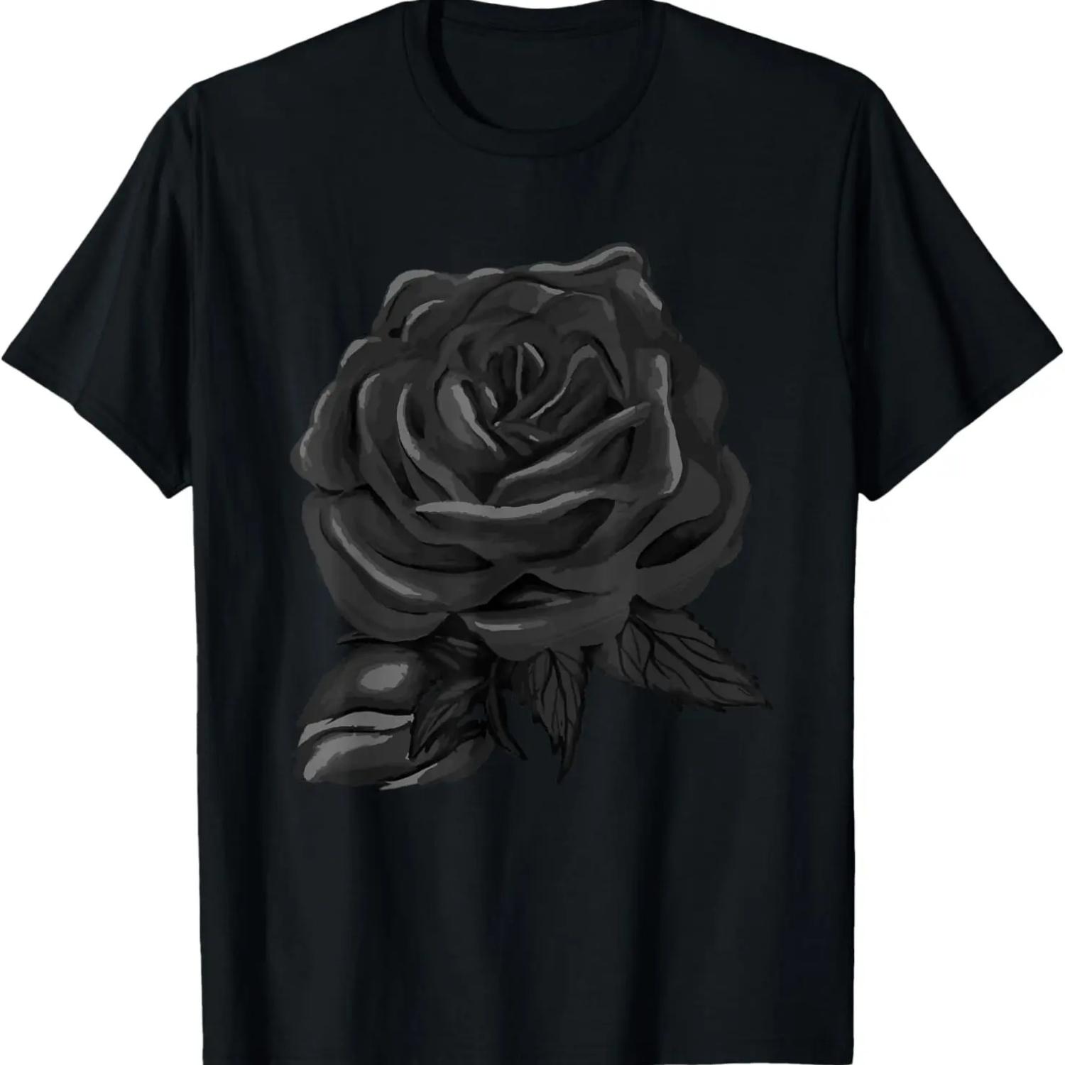 Розы Эстетичные Цветы Красиво Цветущие Черная Красивая Футболка S чёрный
