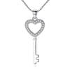 Sterling Color Stylish Stylish Love Heart Key Pendant Pendant Necklace Cubic Cubic Zircon Jewelry Women Giveaway Gifts S N74Fashion Pendant