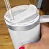 40oz Tumbler Lid Replacement Fit for Stanley Cup, 2 Pack Replacement Tumbler Lids , with 2 Straws and 1 Cleaning Brush