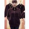 Dames Herfst en Winter Plus Size Gewatteerde Warme Jas Middenleeftijd en Ouderen Effen Kleur Temperament Tops