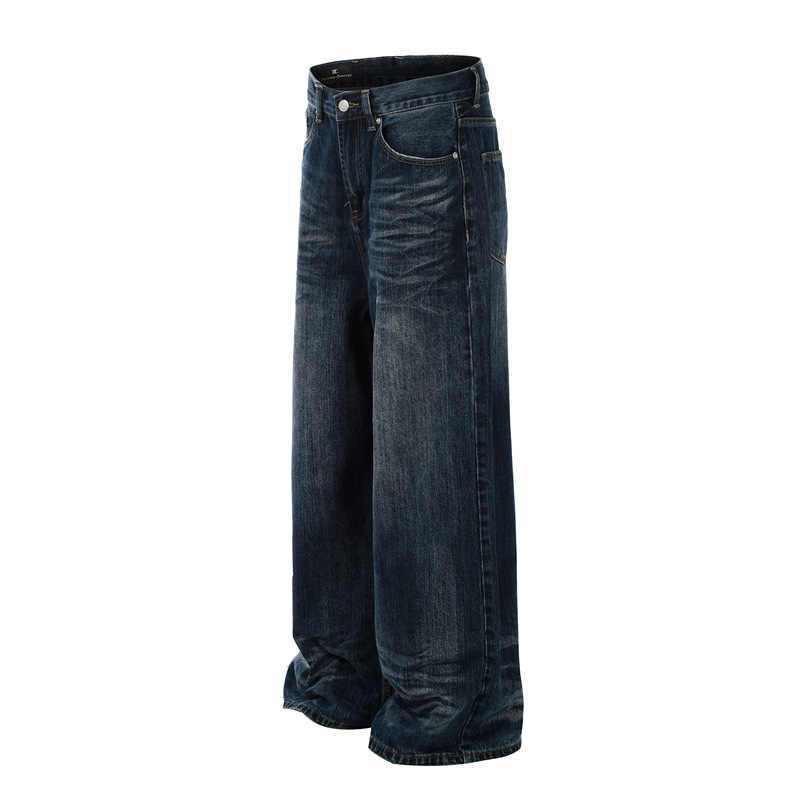 2025 American Vintage Washed Distressed Straight Leg Jeans Men