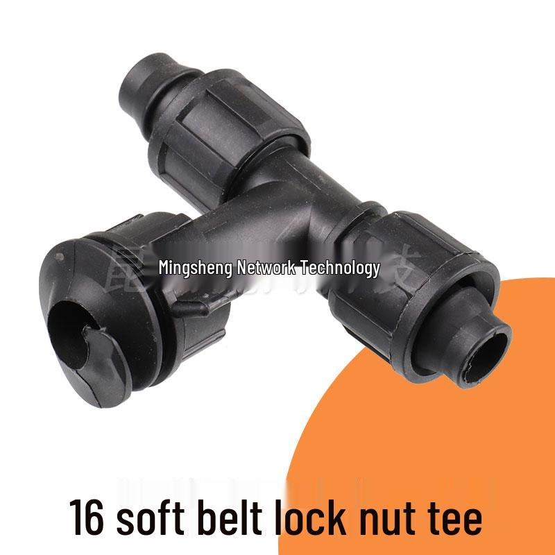16mm Drip Tape Valve Connector with Locking Buckle Tee Fitting