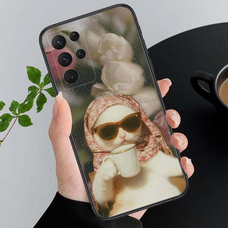Phone Case For Samsung A17 A55 A16 A56 A35 A15 A53 A54 A33 A34 A25 A05S A52 A52S A07 A26 A06 Cute Cat