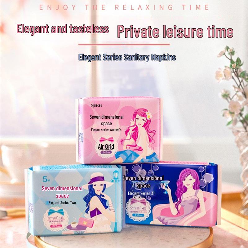 "Seven Degrees Space Ultra-Thin Pure Cotton Sanitary Napkins - Breathable, Daily & Night Use for Girls"