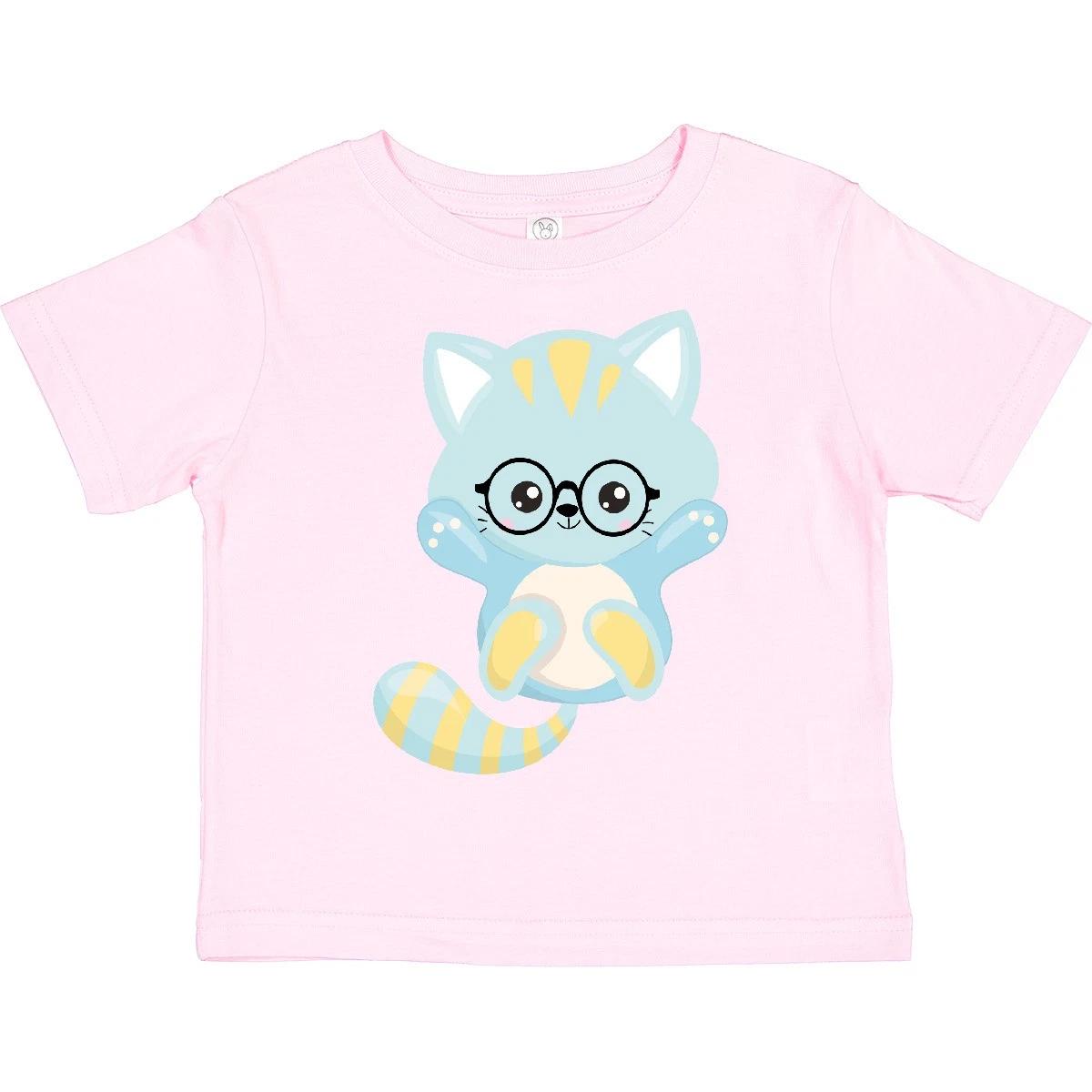 

Inktastic Blue Cat, Cute Cat, Little Cat, Kitten, Eyeglasses Toddler kids boys T-Shirt Pet 110