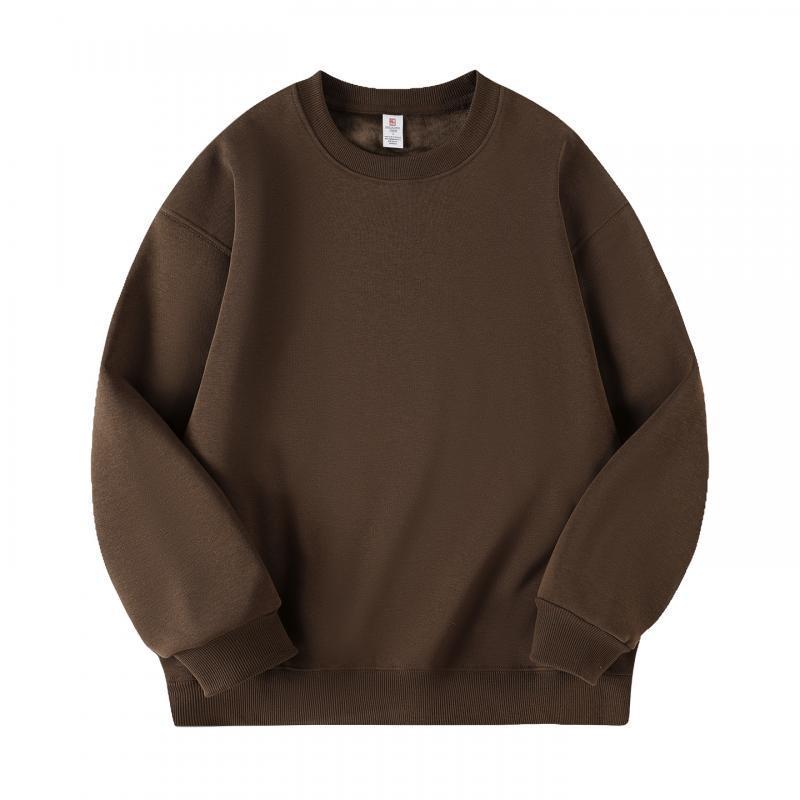 Men's Versatile Round Neck Plus Velvet Hoodie - Autumn/Winter Collection
