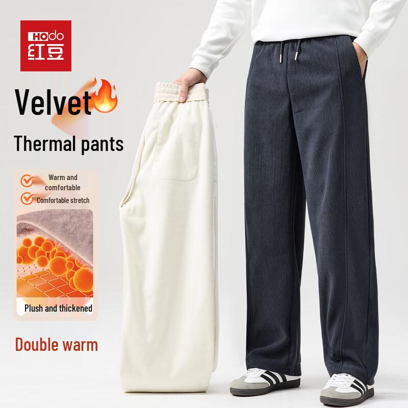 

Hodo Men s Thermal Fleece-Lined Straight-Leg Casual Pants 3XL