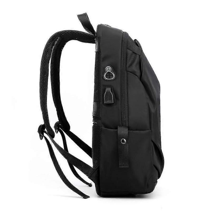 Men Women Solid Large Capacity Backpack Student Laptop Business Bag Outdoor Travel Rucksack With Earphone & Usb Port