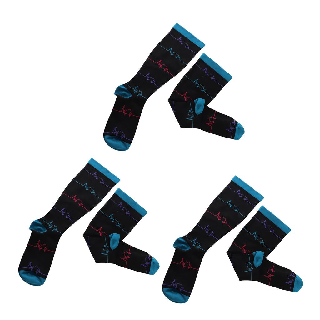 Kompressionsstrümpfe in Übergröße für Damen und Herren, breite Wade, extra kniehoch, Unterstützung für die Durchblutung, 3 Paar 