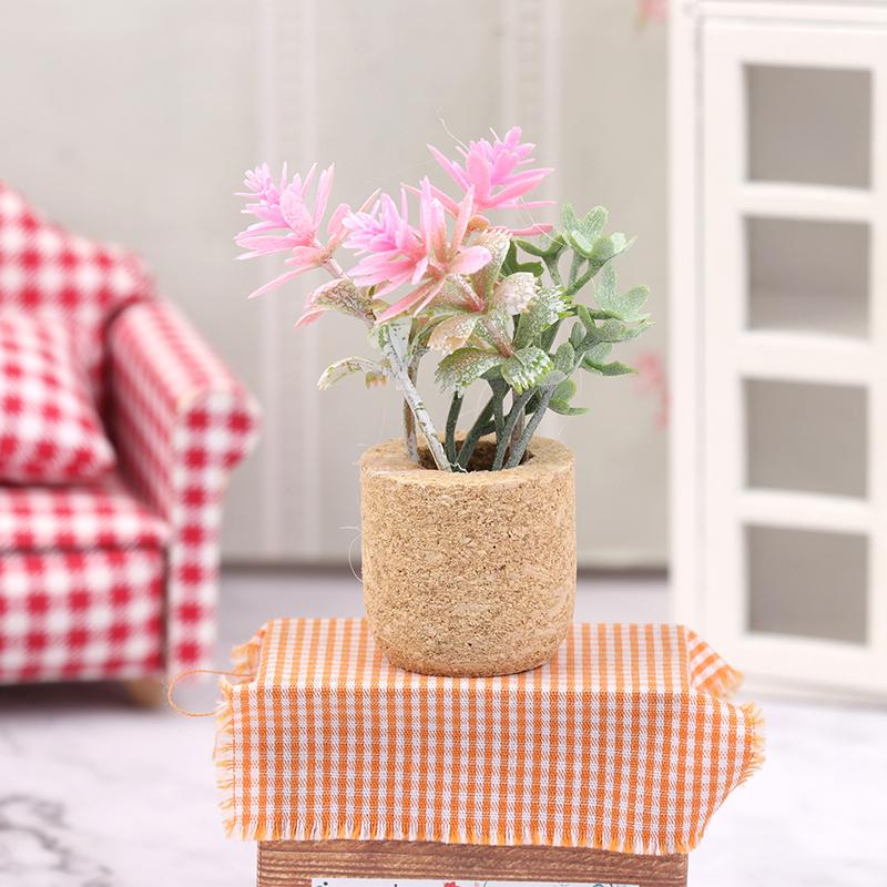 Miniatur Flower Decor Toy 1/12 Dollhouse Simulation Daisy Plants Potted Model Doll Home Micro Landscape Garden Plants Ornament