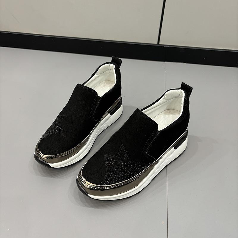 

модная обувь для женщин 2024 новая шнуровка манжет женские вулканизированные туфли уличные кроссовки однотонная губчатая подошва женская повседневная обувь 38 чёрный