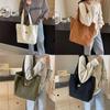 Stylish Unisex Retro Canvas Tote Bag Large Capacity Chic Shoulder Bag For School Or Commute