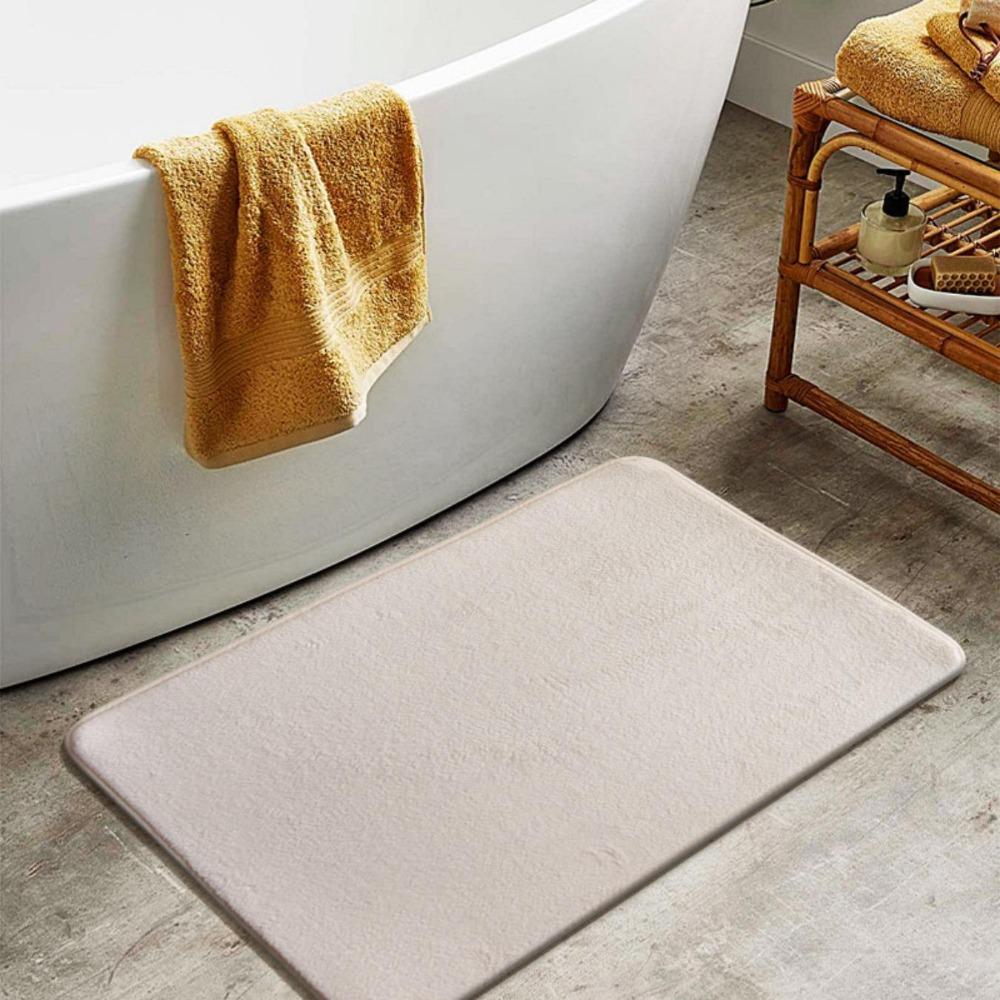 Coral Fleece Emboss Bathroom Cashmere Thickening Mat Bath Non-slip Carpets In Wash Basin Bathtub Side Floor Rug Shower Room Doormat Memory Foam 3D Pad