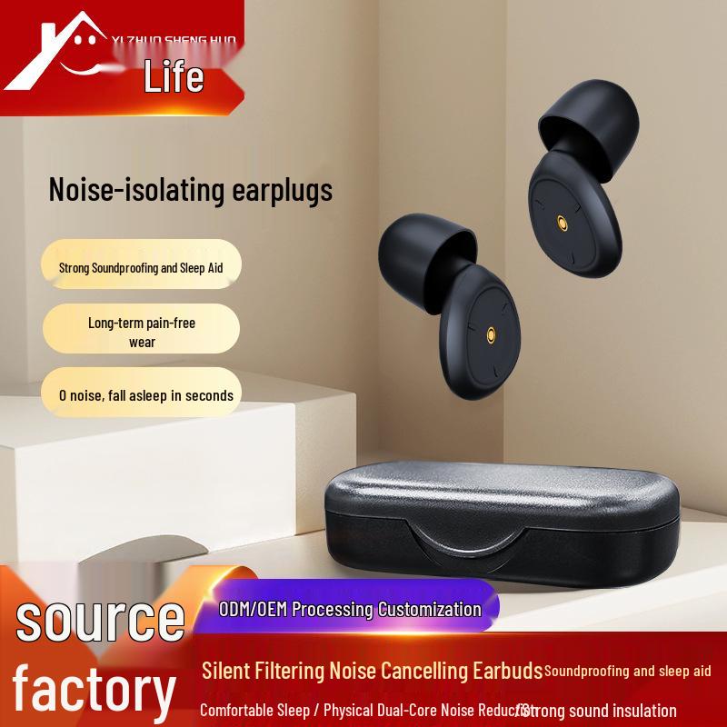 Houxin Silicone Noise-Canceling Earplugs for Sleep and Study - Portable and Silent Set