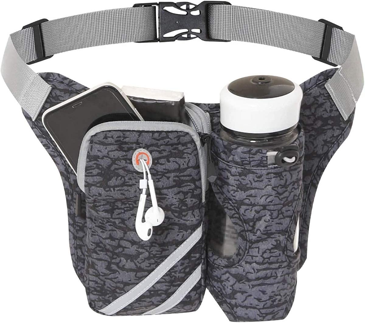 

Сумка для бігу EZIECO з пляшкою для води Водонепроникна Спортивна поясна сумка для ходьби, бігу підтюпцем, нічних пробіжок і пляшки Підходить для чоловіків і літніх людей Тримач, Сумка, Сумка,