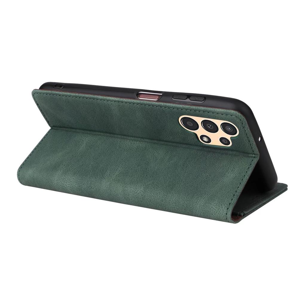 Suitable for S22 Mobile Phone Leather Case A03S Matte Suction Card Wallet Holder Protective Case S21FE Solid Color Case