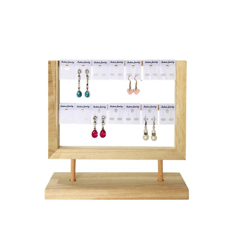 Solid Wood Multi-layer Jewelry Display Stand Earring Rack Earring Piece Matching Display Stand Simple Jewelry Storage Prop