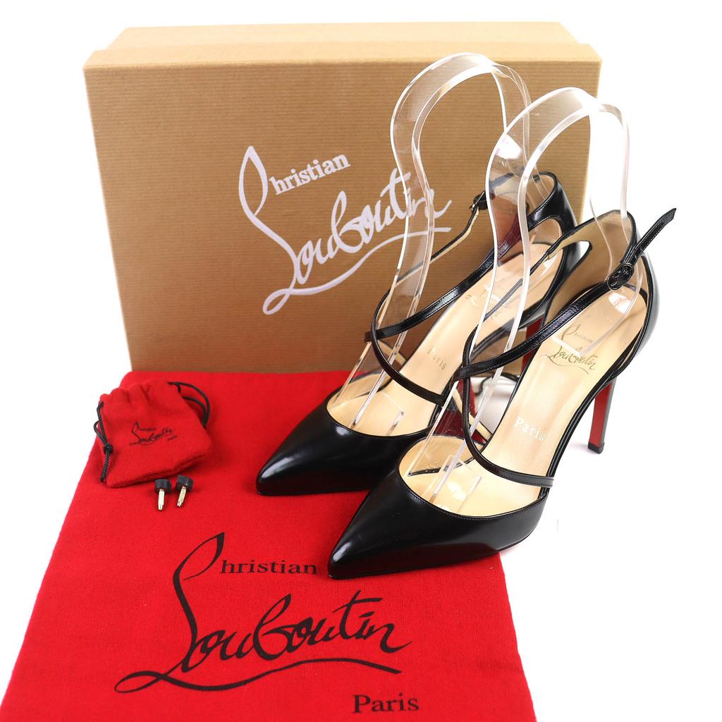 Makellose Christian Louboutin Pumps CROSSPIGA 100 JAZZ Spitzschuh schwarz 35 Gebraucht